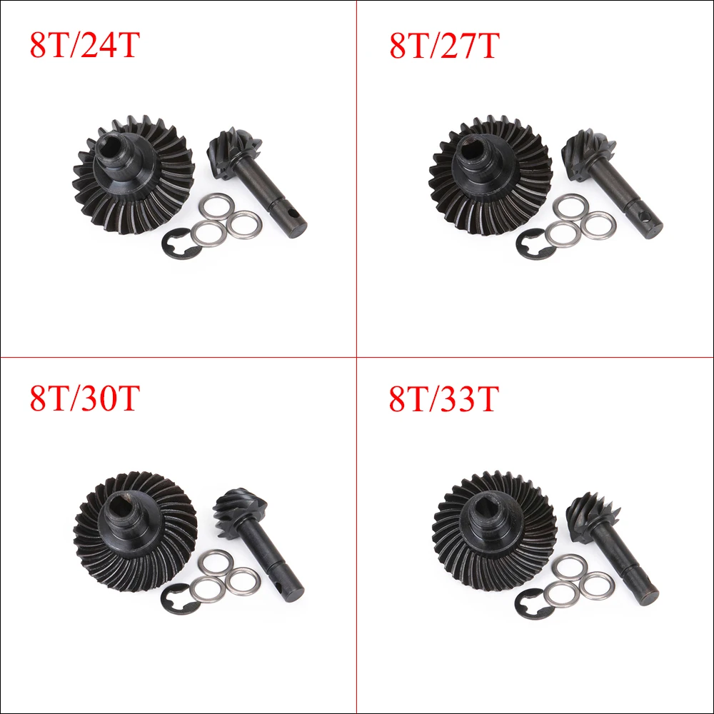Rc Hobby Grade Crawler - Metalen 8T/24T/27T/30T/33T Bevel Gear Set Overdrive