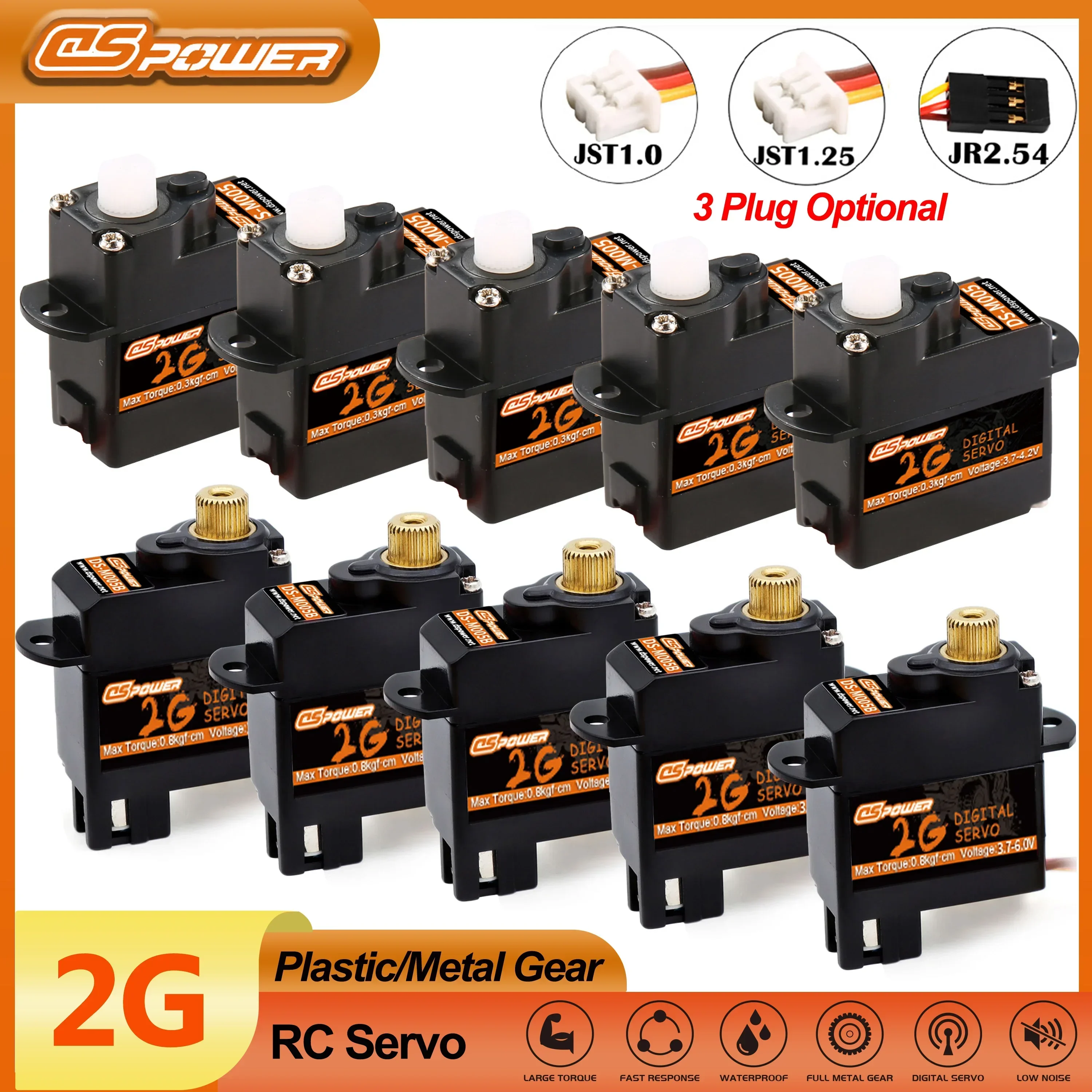 Top Rc Hobby Mini Xcub - Dspower 2G Plastic/Metalen Tandwielmotor Mini Micro-Servo