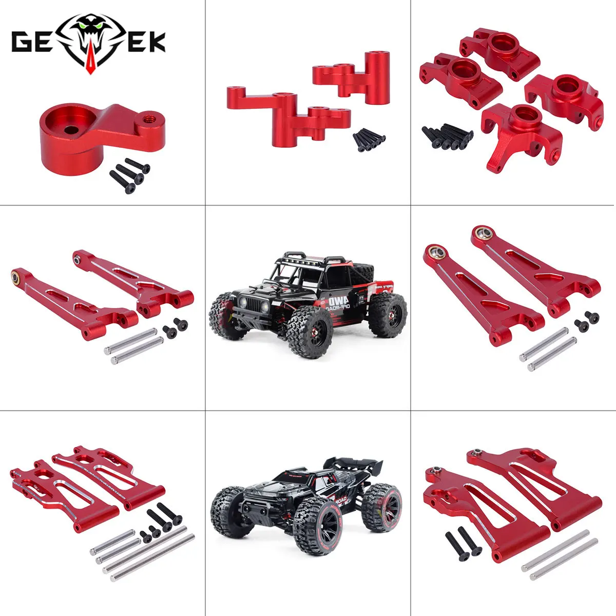 Rc Hobby Drift Car - CNC Aluminium Stuurcup Voor- en Achterdraagarmen