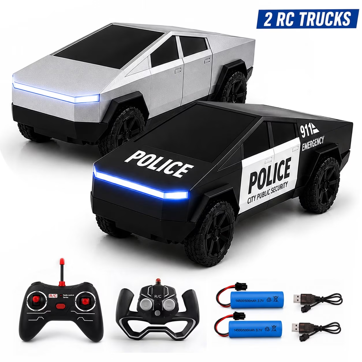Rc Hobby Tech Bali - 2 stuks RC Cyber Truck speelgoed,